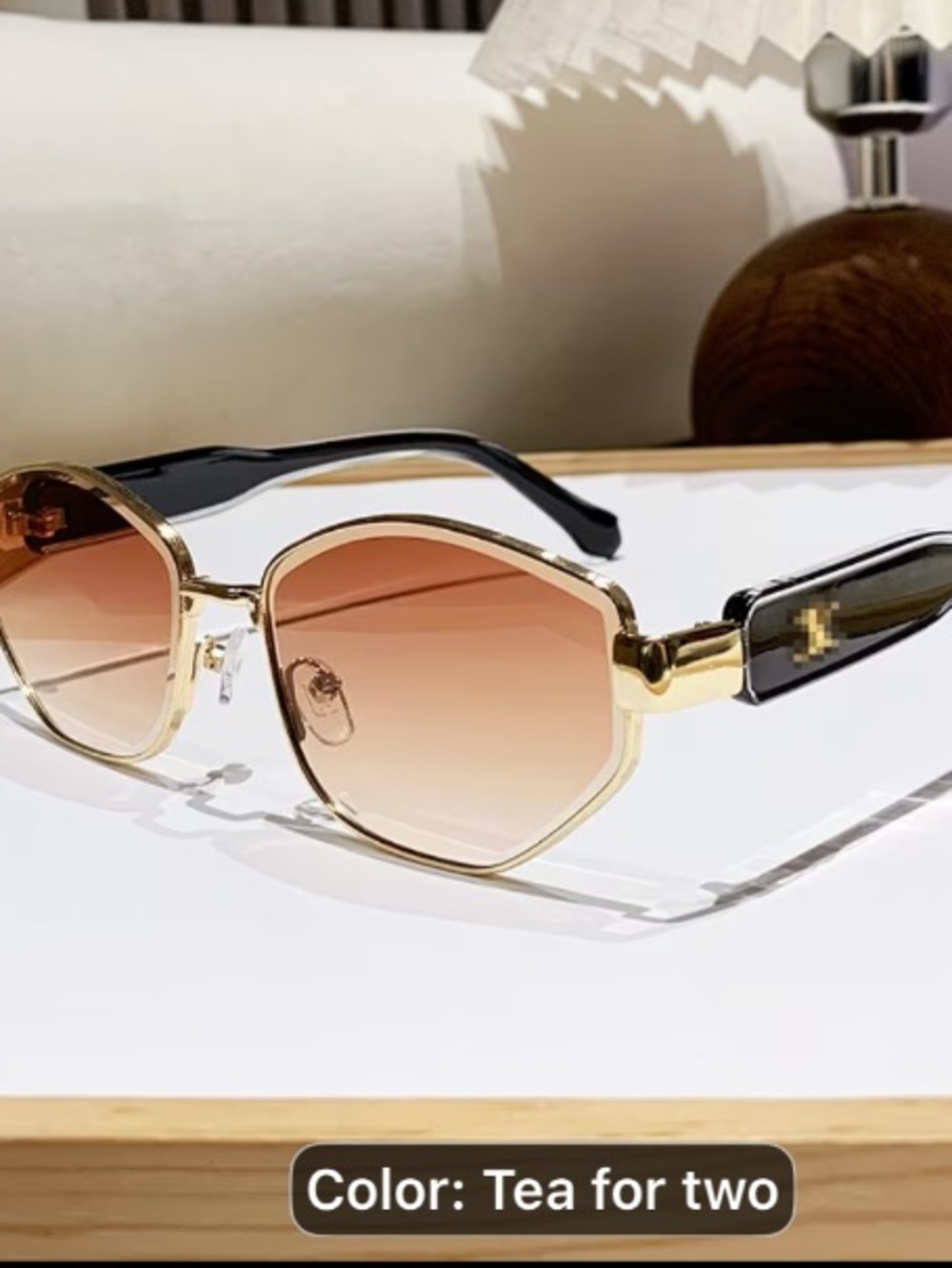 Designer Style Brown Lens Gold Frame Women's Fashion Sunglasses